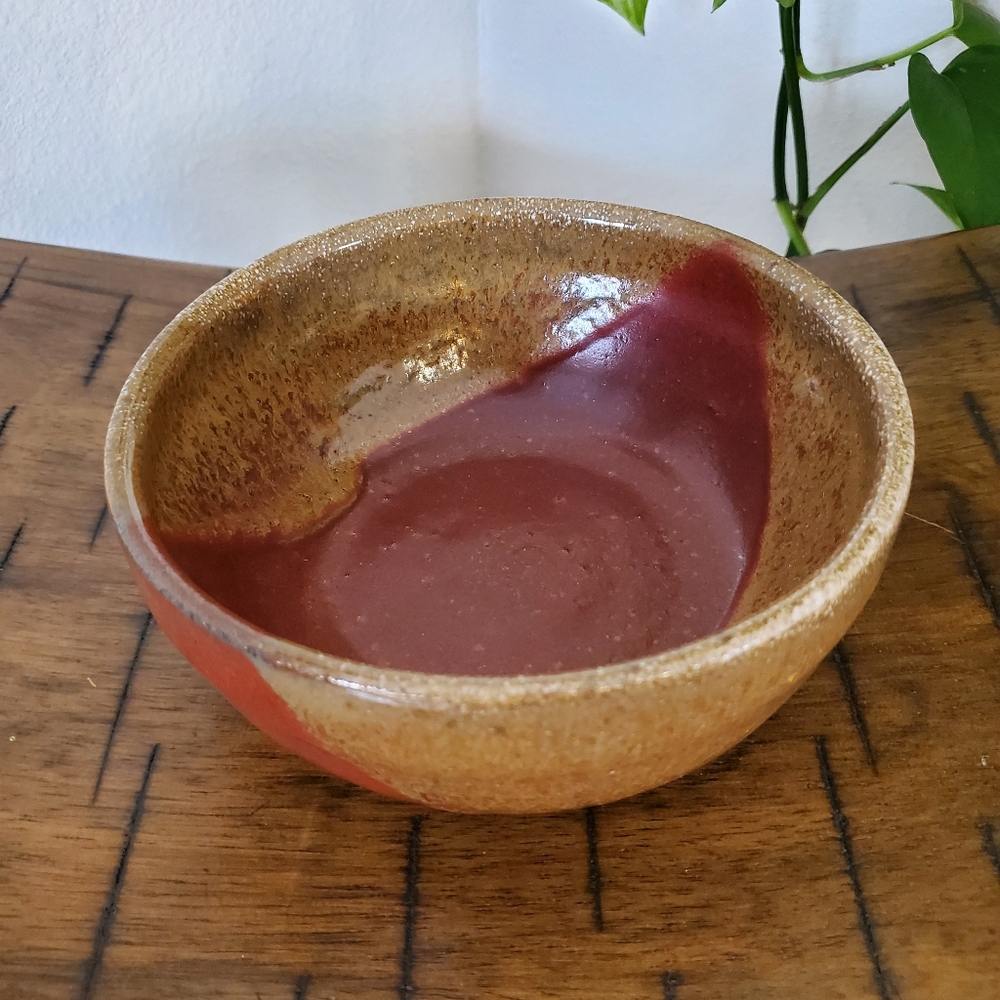 Barb’s Jugs Pottery Handmade Stoneware Bowl - Red & Brown